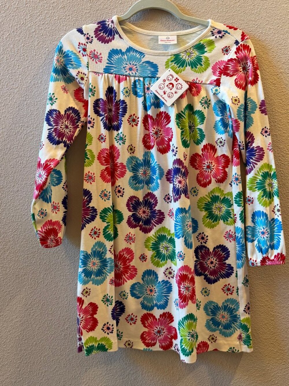 Hanna Andersson Girls Floral Long Sleeve Dress Size 140